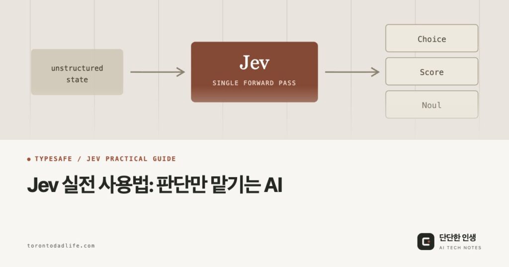 Jev(TypeSafe AI) 사용법 - AI에게 긴 답변 대신 ‘판단’만 받는 법 OG: Jev 실전 사용법: 판단만 맡기는 AI