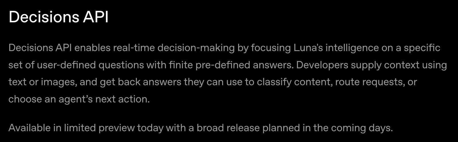 The expanded Decisions API entry on OpenAI’s DevDay 2026 recap page